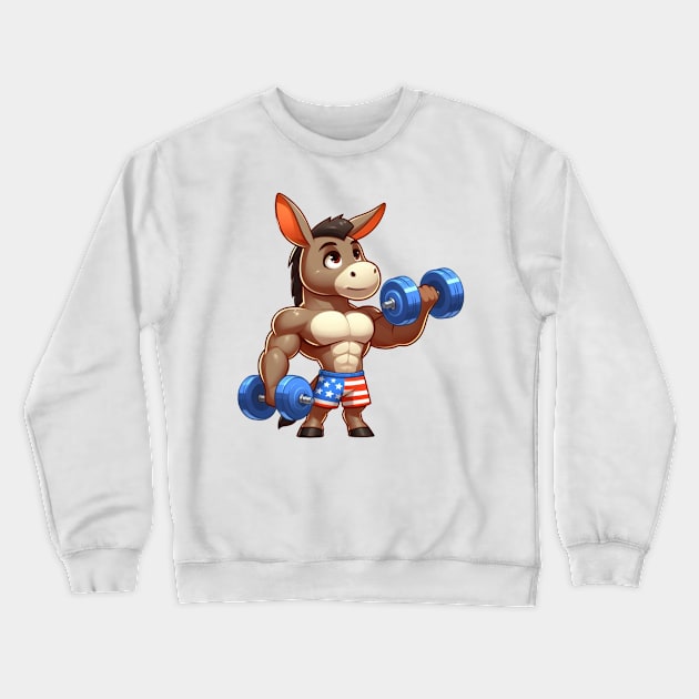 Cute Muscular Donkey Crewneck Sweatshirt by Dmytro